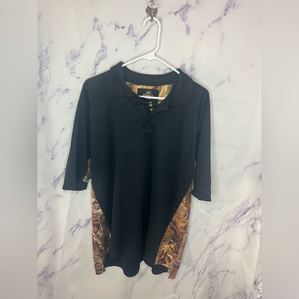 RedHead Black and Real Tree Camouflage Polo Cool Comfort short sleeve Sz XL